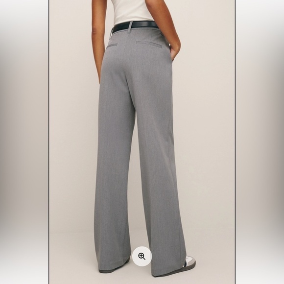 Reformation Alex Mid Rise Pant In Grey Twill, SZ 8, NWT - Picture 4 of 16
